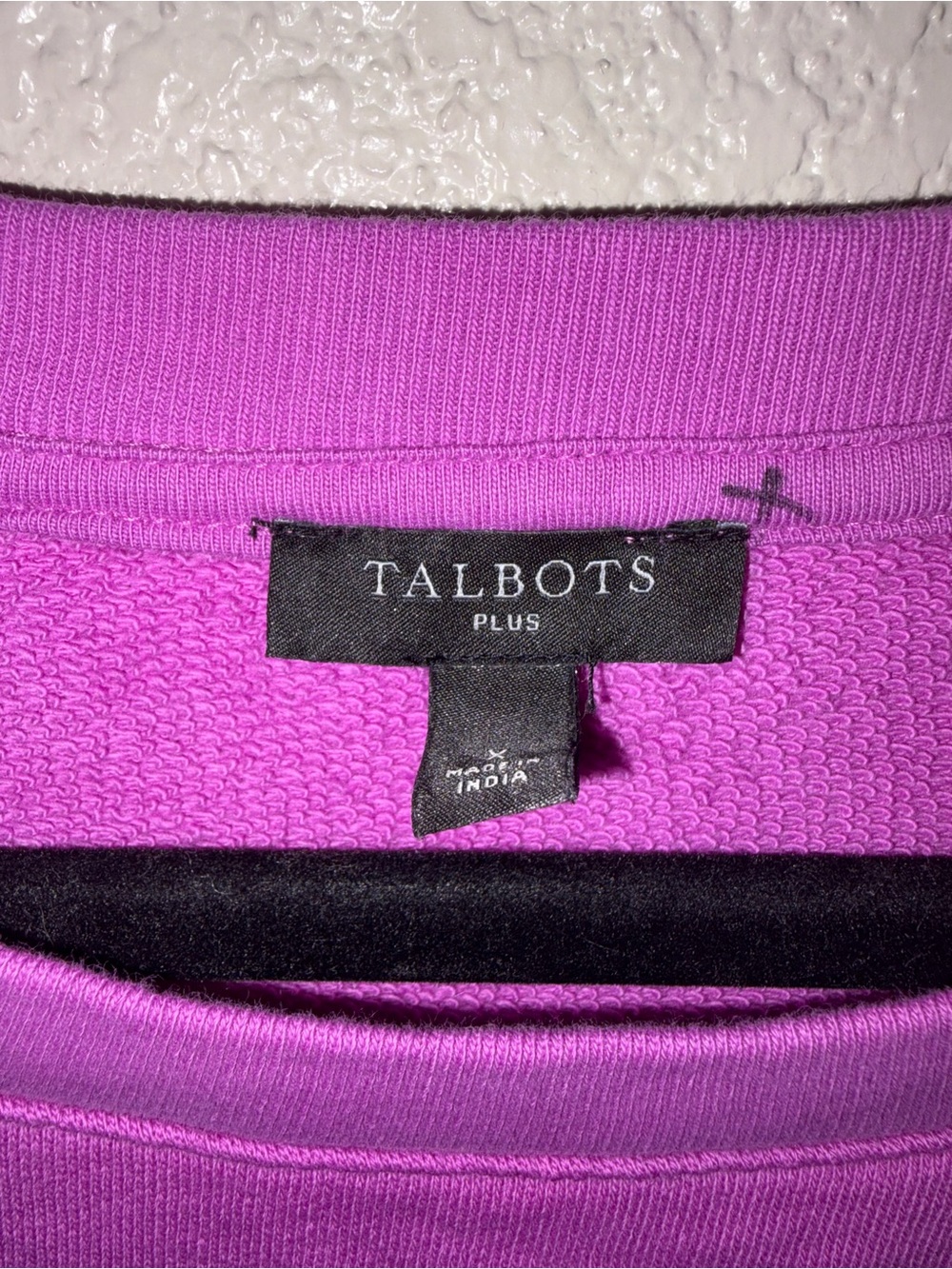 💜EUC Talbots “Eyelet Sleeves Crewneck Sweatshirt” Radiant Orchid💜 Sz X (0X/14W) - Picture 5 of 12